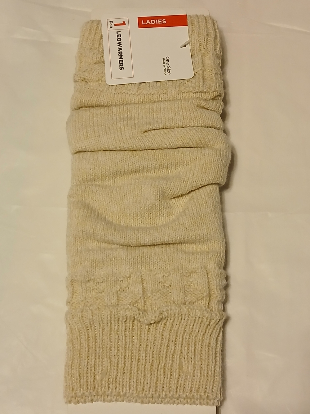 Ladies Cream Knit Legwarmers